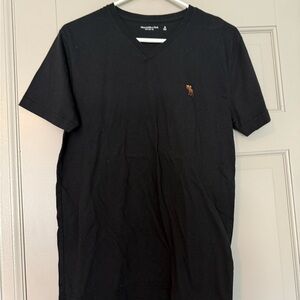 Abercrombie & Fitch Men's Black V-Neck T-Shirt